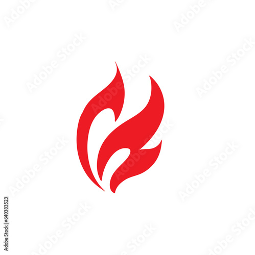 Red fire flat icons and pictograms for danger concept or logo design