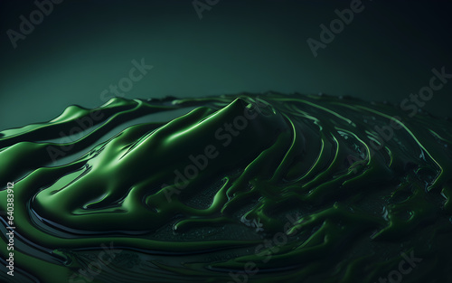 Green Colored Abstract Liquid Splash