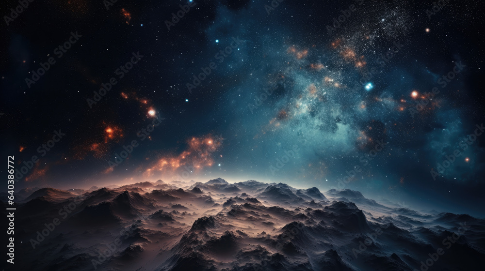 Fototapeta premium Galaxy Background Space Blue Space.