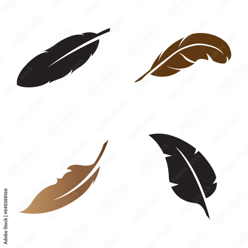 Quill icon logo vector design template