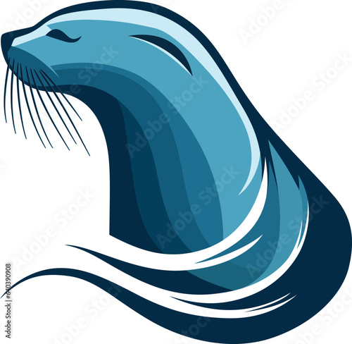 Sea lion side view logo template vector illustration, eared Seal  , Otariid company logo simple logo symbol , clip art stock vector image