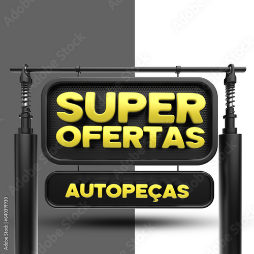 selo 3d ''super ofertas autopeças''.