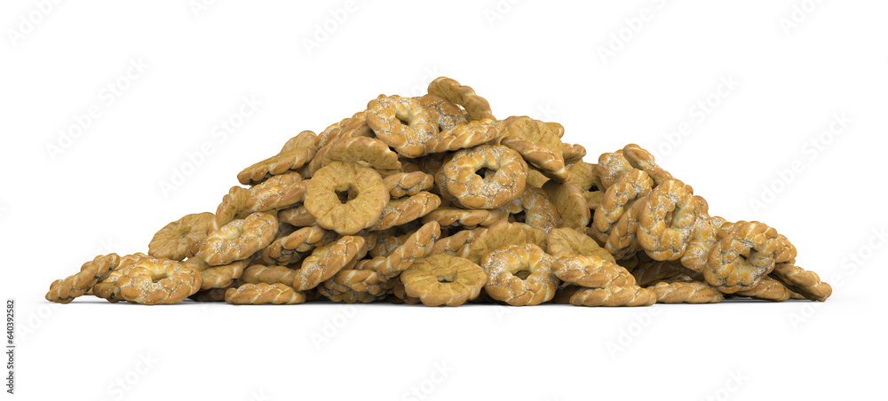 Pile Of Wreath Breads 3D Rendering Pile Of Wreath Breads 3D Rendering