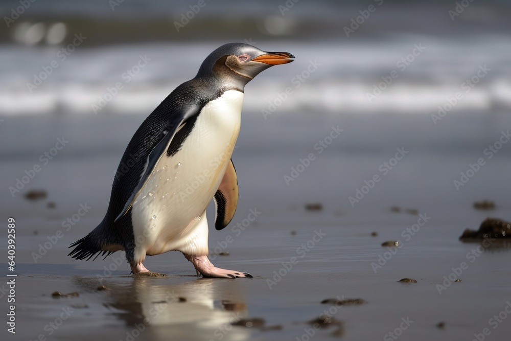 Naklejka premium Penguins of Antarctica. Generative AI