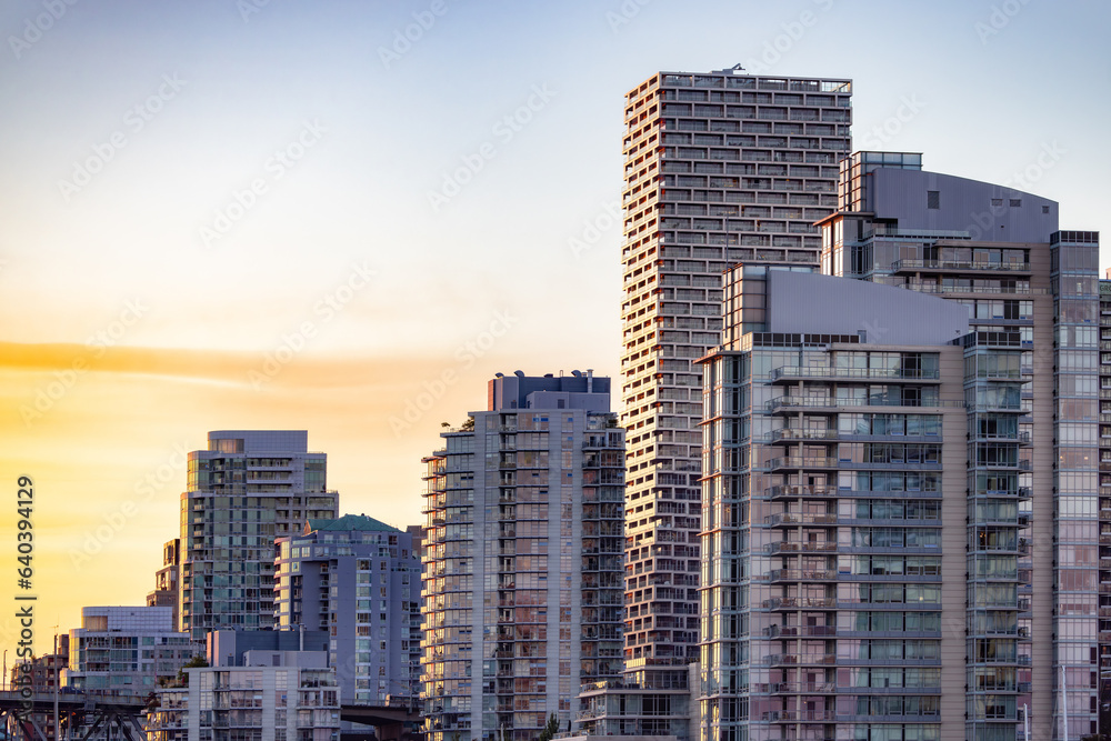 High-rise Apartment Buildings in Downtown Vancouver, British Columbia, Canada