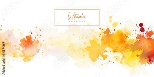Abstract watercolor background with simply abstract forest trees. Vector illustration with autumn fall colors. Art banner, backdrop for cards, invitations, web, social media, advertising, design	