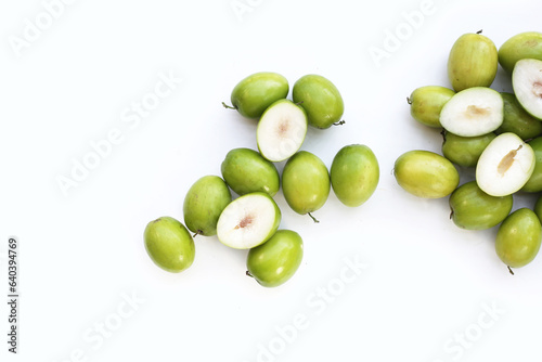 Wallpaper Mural Green jujube fruits on white background. Torontodigital.ca