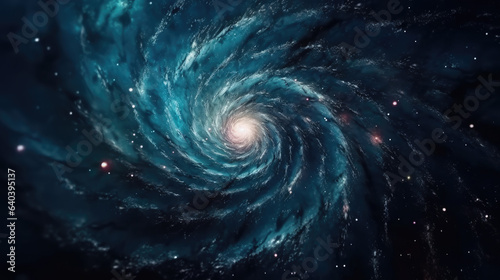 Incredibly beautiful spiral galaxy somewhere in deep space.