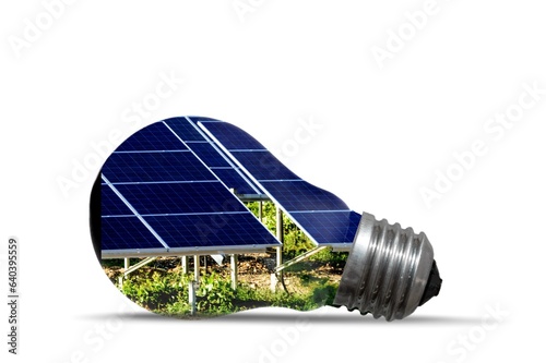 Eco light bulb with modern solar panels inside