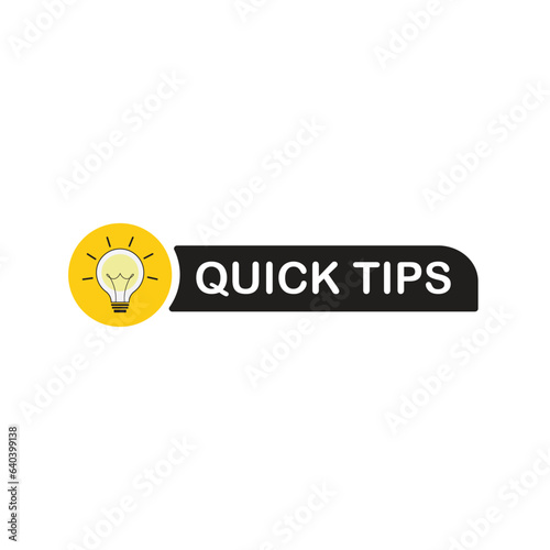 Quick Tips Label Design. Vector illustration