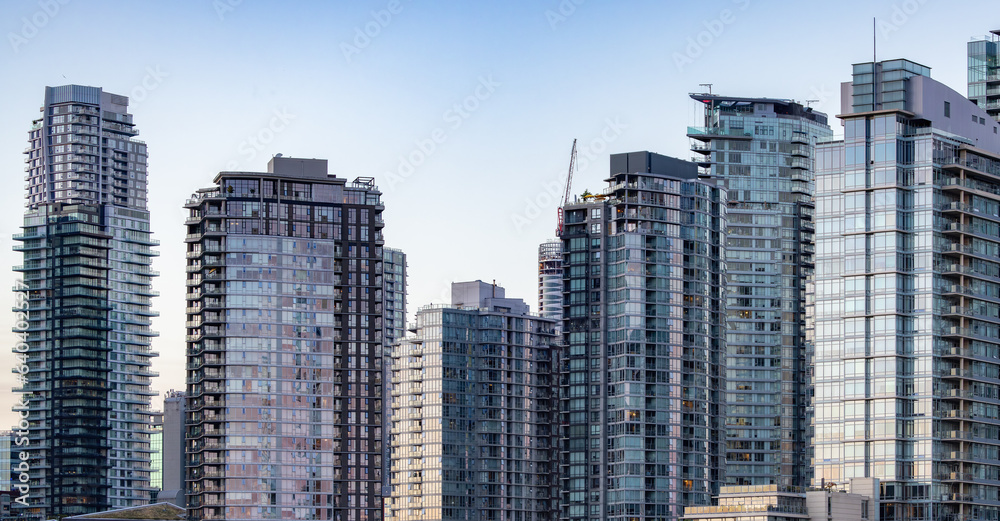 High-rise Apartment Buildings in Downtown Vancouver, British Columbia, Canada