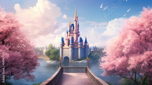 Pink princess castle background