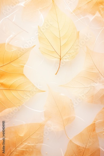 Autumn falling leaves natural background