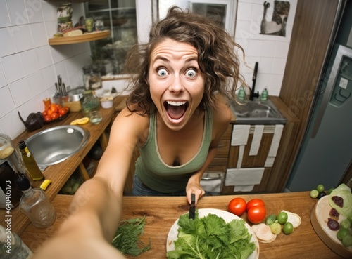 Beautiful girl with healthy food