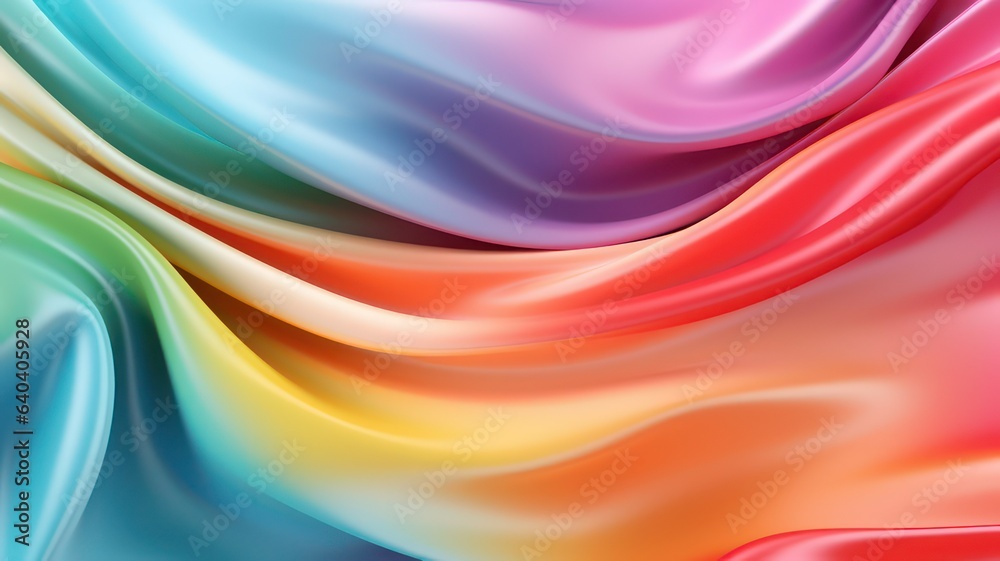 Rainbow satin background created with Generative AI