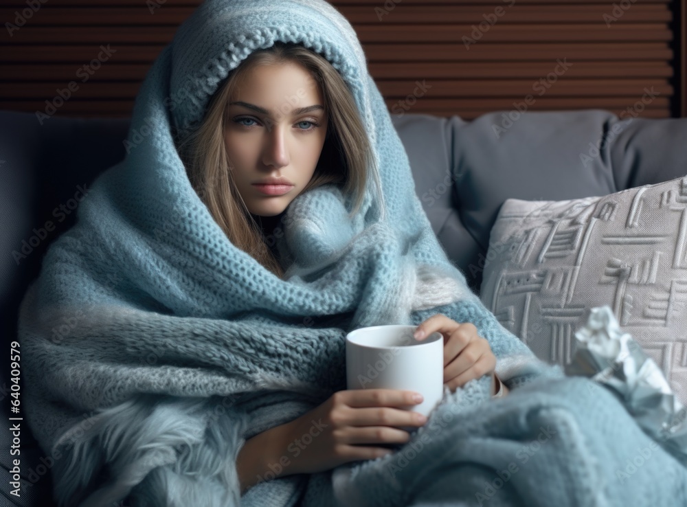 The ill person feels sick, has a cold, a virus. fever, runny nose, sore throat. bacterial