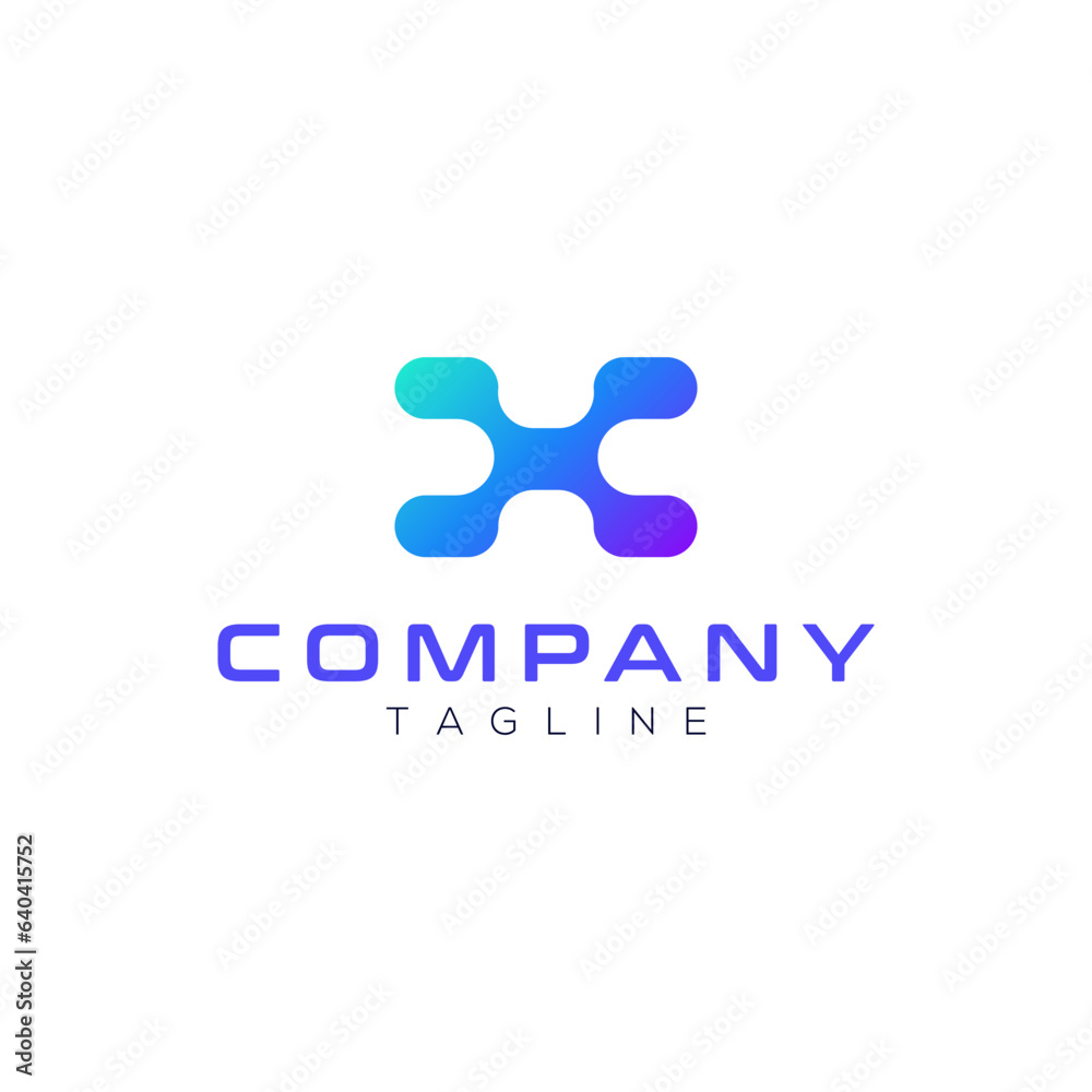 Letter X technology logo design