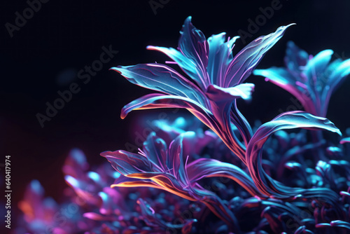 Glowing fantasy plant. photo