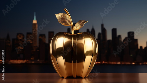 Gilded Big Apple Amidst New York's Skyline