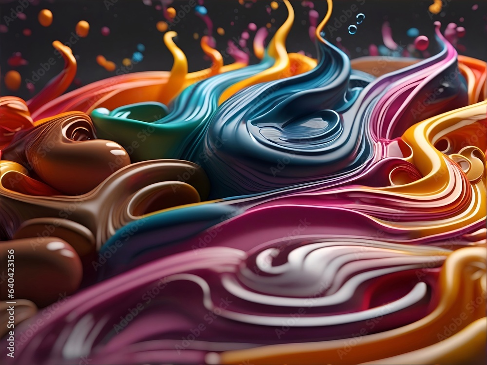 Pour sauces in parallel lines or gentle curves. generative ai Pour sauces in parallel lines or gentle curves. generative ai