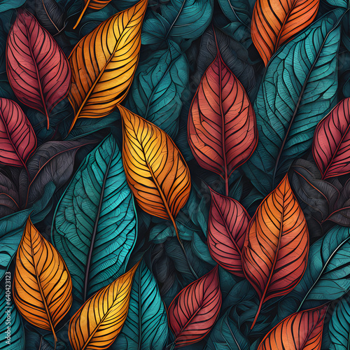 Wallpaper Mural Dark Geometric Leaf Pattern in Ultra HD Torontodigital.ca