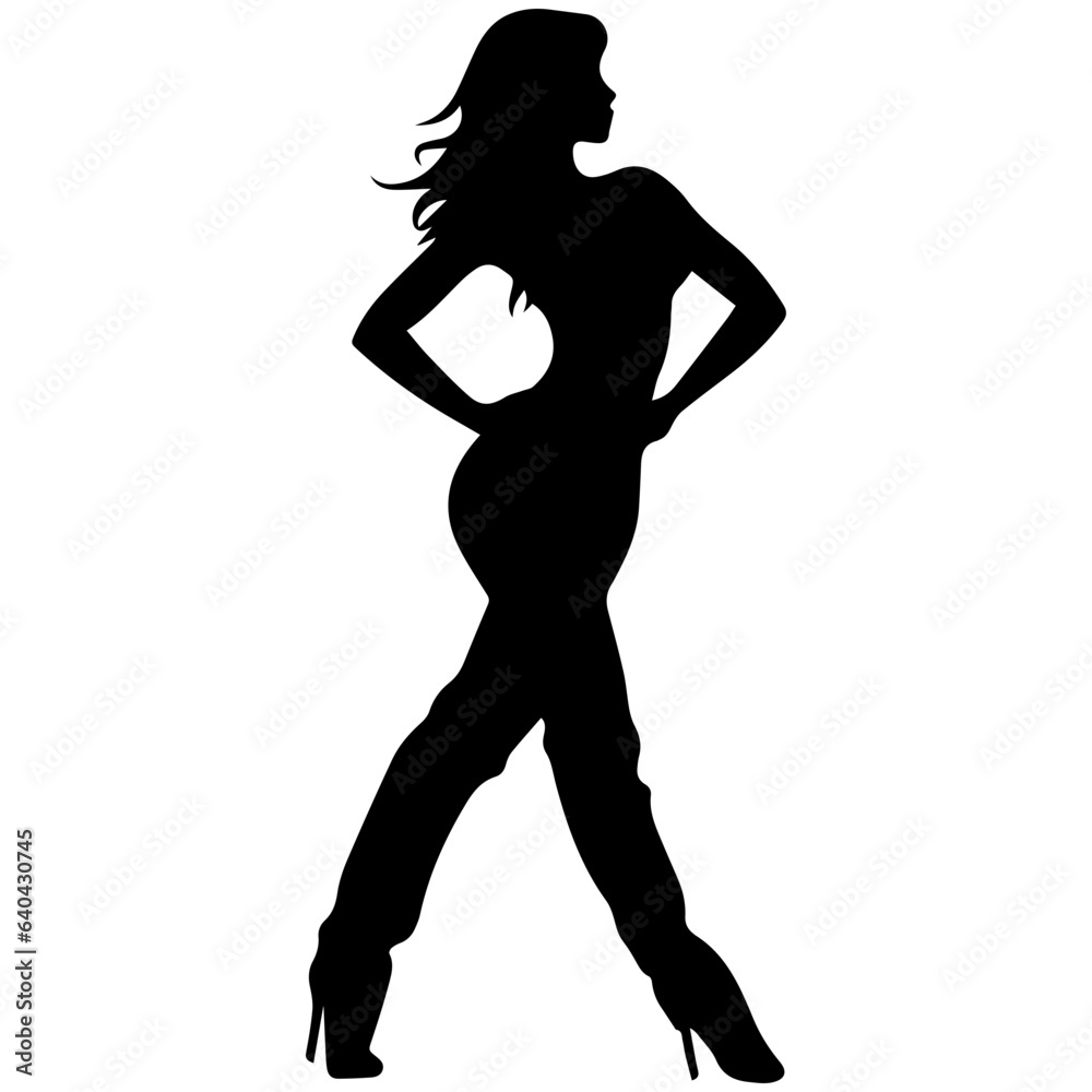 Silhouette of a beautiful girl Silhouette of a beautiful girl