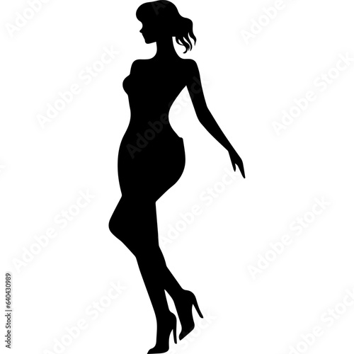 Silhouettes of beautiful girl