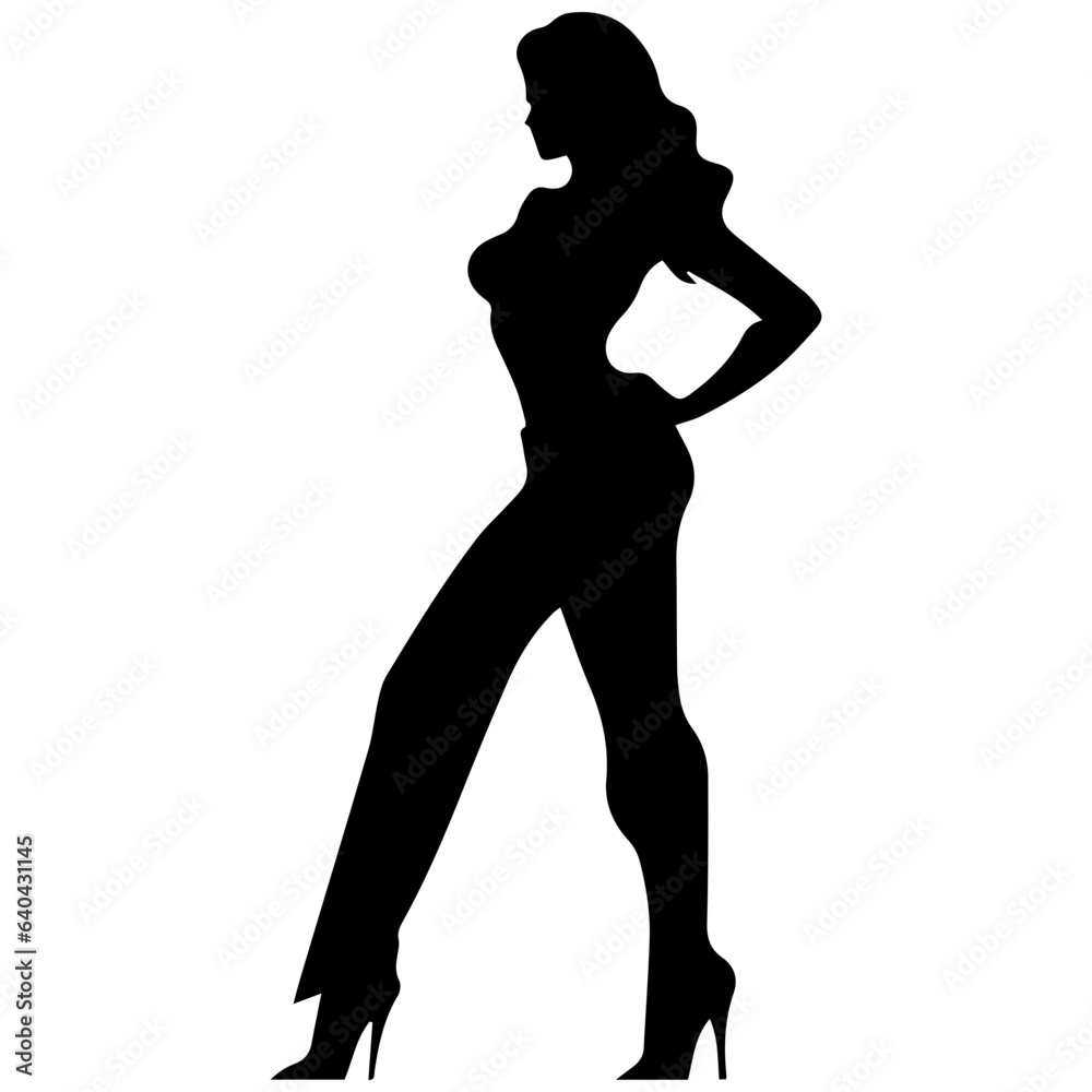 Fototapeta premium Silhouette of a beautiful girl