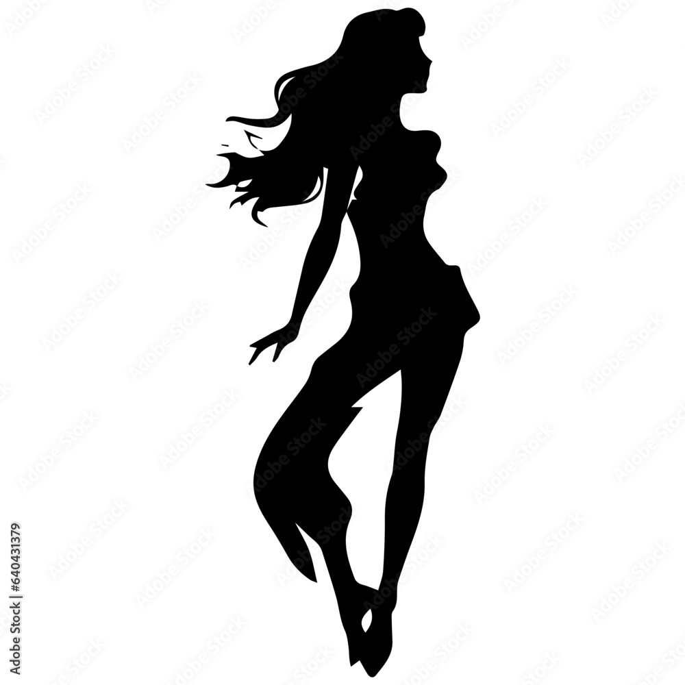 Silhouette of a beautiful girl Silhouette of a beautiful girl