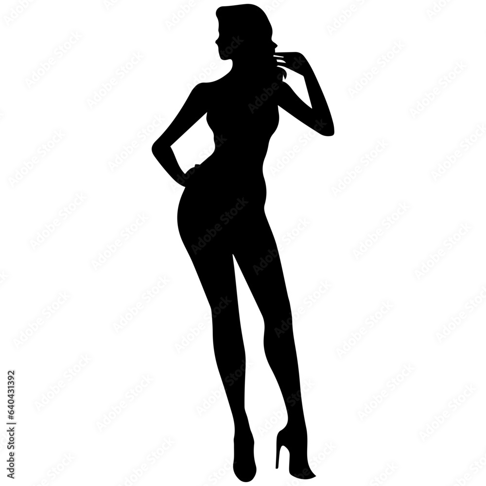 Fototapeta premium Silhouettes of beautiful girl