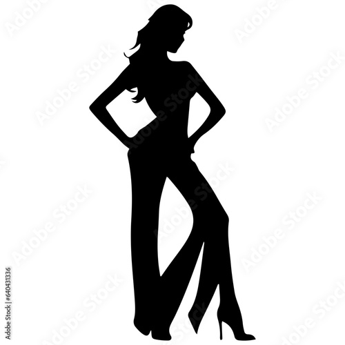 Silhouettes of beautiful girl