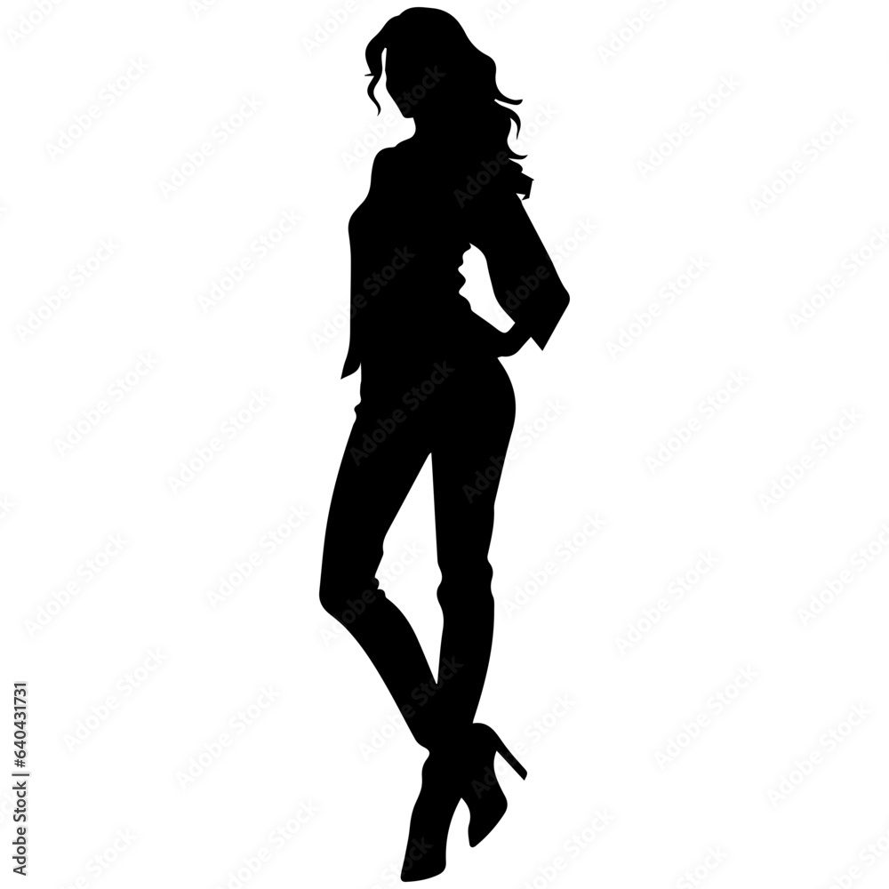 Silhouette of beautiful girl