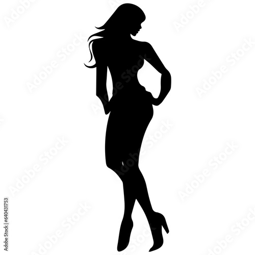 Silhouettes of beautiful girl