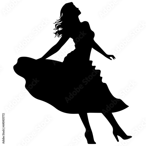 Silhouette of beautiful girl