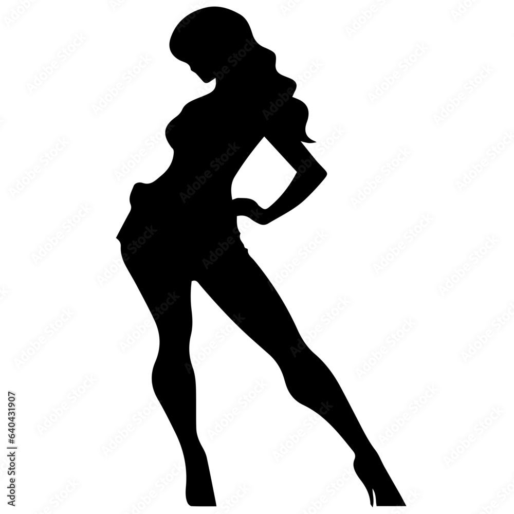 Silhouette of beautiful girl Silhouette of beautiful girl