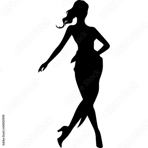 Silhouettes of beautiful girl