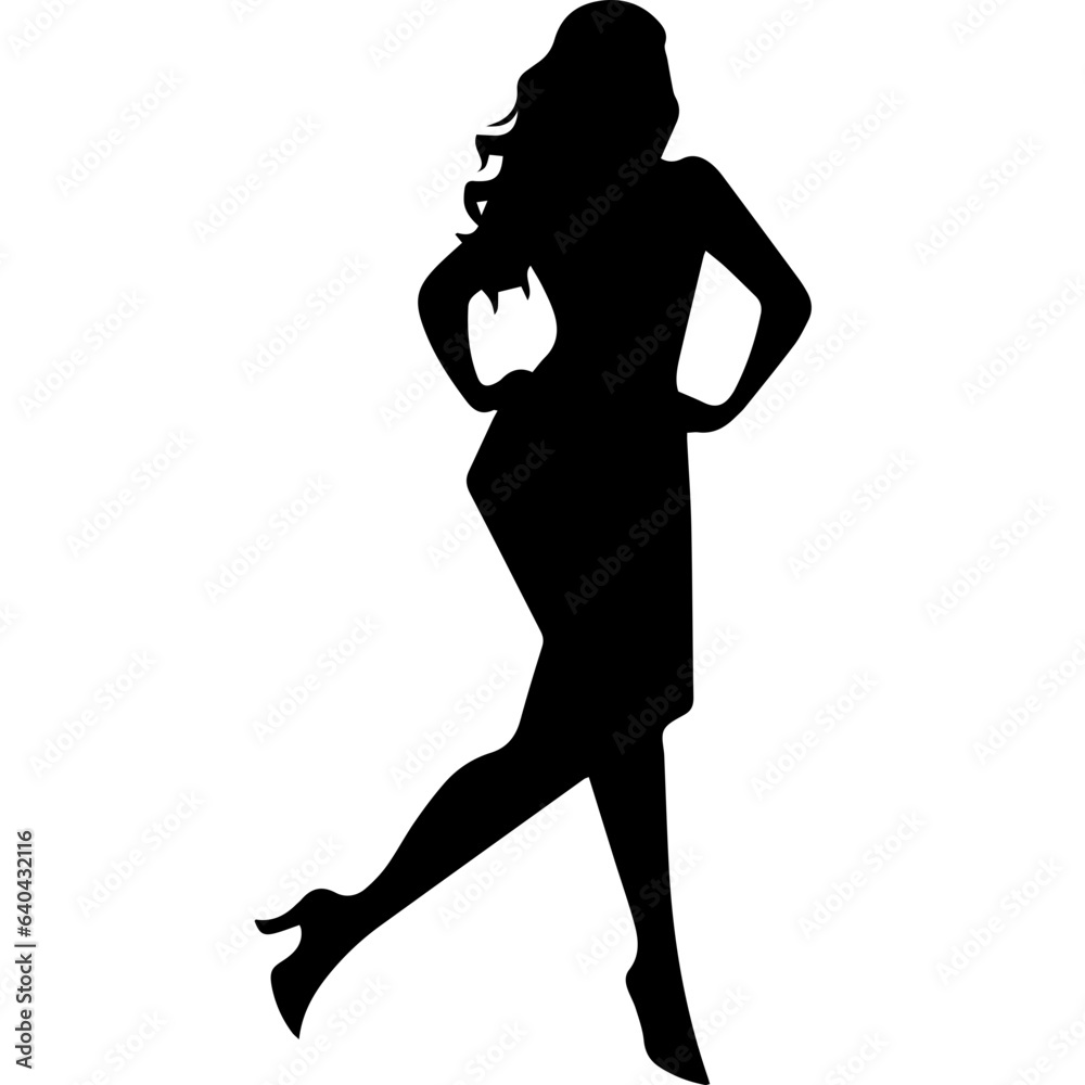 Fototapeta premium Silhouette of beautiful girl