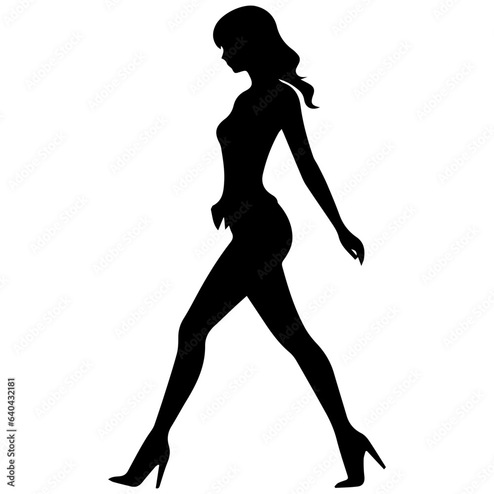 Silhouettes of a beautiful girl Silhouettes of a beautiful girl