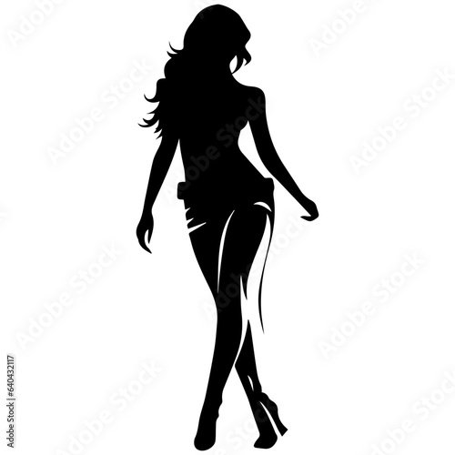 Silhouette of beautiful girl