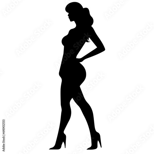Silhouettes of beautiful girl
