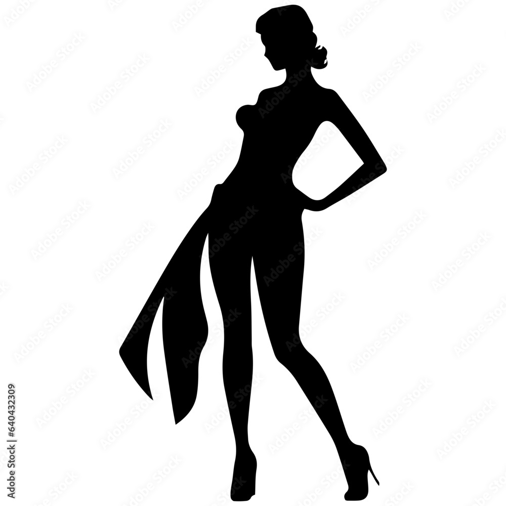 Fototapeta premium Silhouettes of a beautiful girl