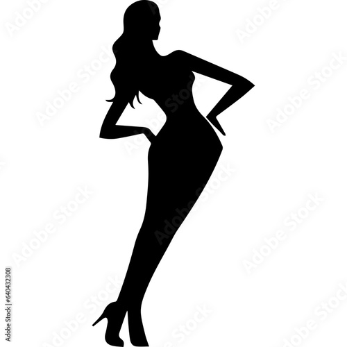 Silhouettes of beautiful girl