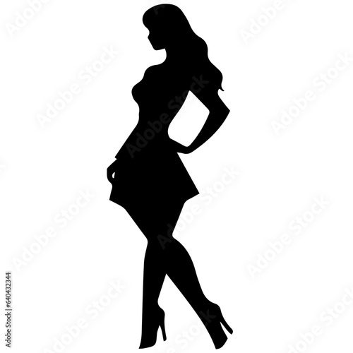 Silhouettes of a beautiful girl