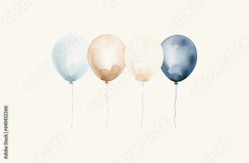 Pastel watercolor balloon vector design