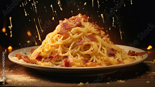 illustration of a creamy carbonara.