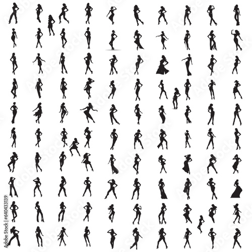 Silhouettes of a beautiful girls