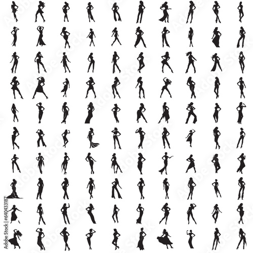 Silhouettes of a beautiful girls