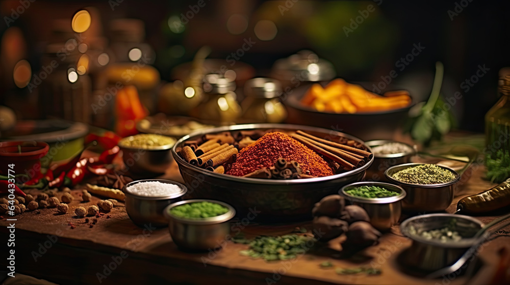 illustration of indian spices.