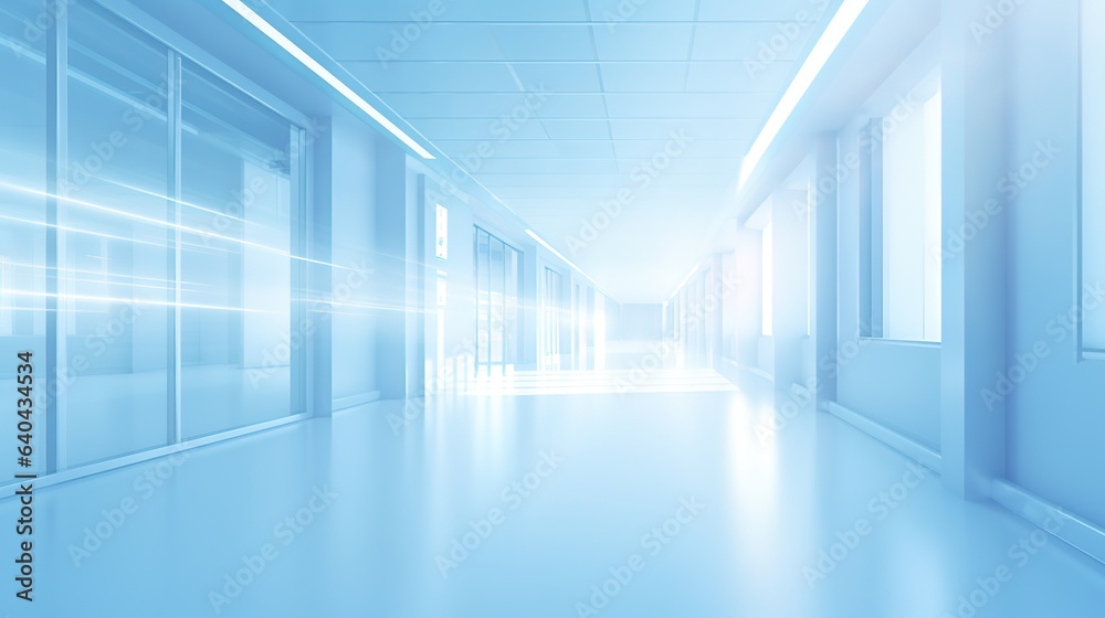 blue corridor in modern building blue corridor in modern building