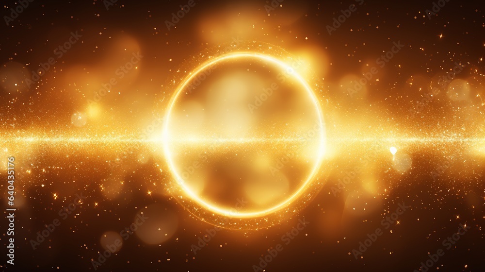 Fototapeta premium A bright and colourful explosion of light and fire against a starry space background
